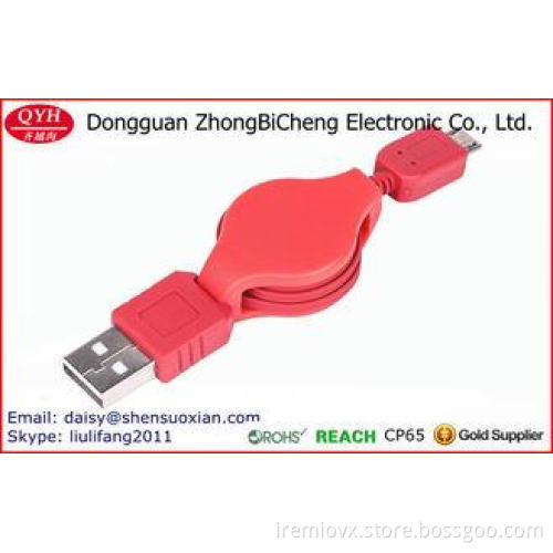 Two Sided Pull Sync Data Micro etractable usb cable